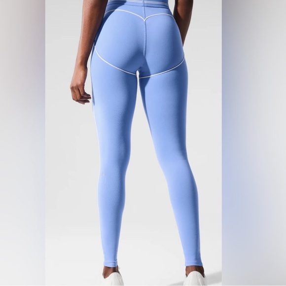 ALO Yoga Crystal Clear Blue/white Leggings - Picture 1 of 5